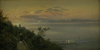 Blick von den Hügeln über Castellamare bei Neapel von Johan Christian Dahl