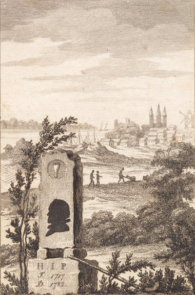 Mindestøtte für Hans Jakob Paludan. Titelblatt zu "Beskrivelse over Staden Kalundborg" von J.F. Clemens