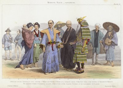 Mongolische Rasse, Japaner (farbige Gravur) von J.L. (after) Williams