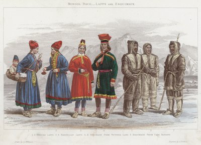 Mongolische Rasse, Lappen und Eskimos von J.L. (after) Williams