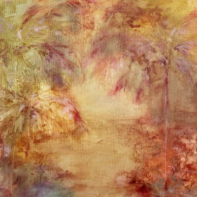 Sonnenbeschienene Tropenpalmen von JMF FINE ART