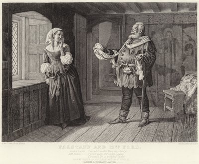 Falstaff und Frau Ford, Die lustigen Weiber von Windsor, Akt III, Szene III von J.M.L. Ralston