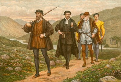 John Knox trägt das Schwert vor George Wishart, nach dem Attentatsversuch in Dundee von J.M.L. Ralston