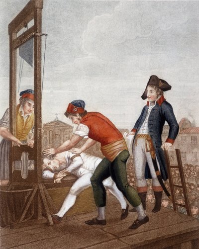 Maximilien Marie Isidore de Robespierre an der Guillotine von J. (after) Beys