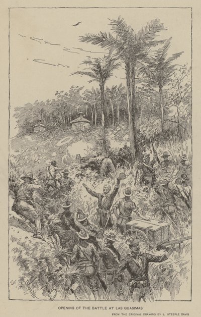 Eröffnung der Schlacht bei Las Guasimas von J. (after) Steeple Davis