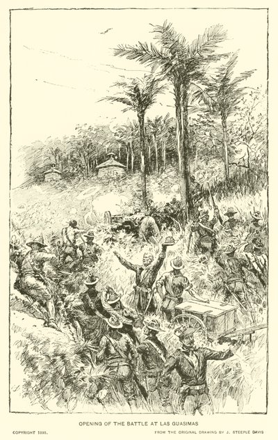 Eröffnung der Schlacht bei Las Guasimas von J. (after) Steeple Davis