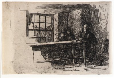 Fischerhütte--Innenraum--Isle of Man von J. Alden Weir