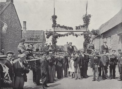 Corby Pole Fair, Besucher auf Stühlen und Stangen von J. Benjamin Stone