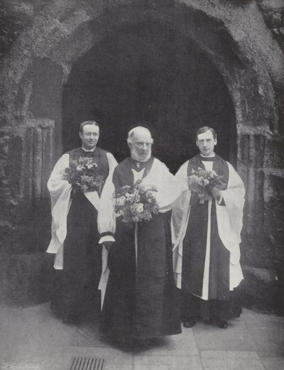 Verteilung des Maundy-Geldes, der Lord High Almoner und Klerus von J. Benjamin Stone