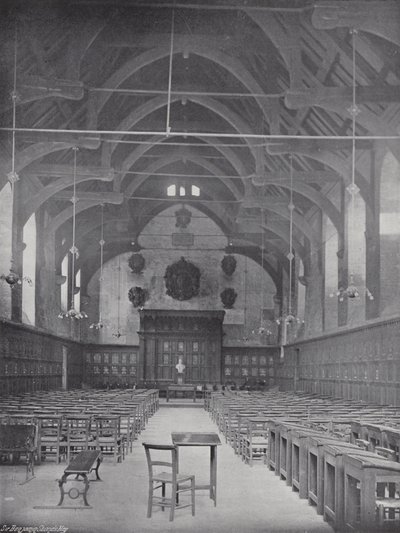 Pfannkuchenwerfen an der Westminster School, die Große Halle von J. Benjamin Stone