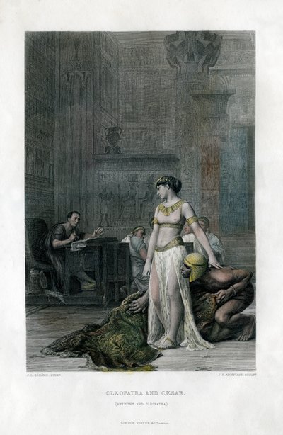 Kleopatra und Cäsar, 19. Jahrhundert von J. C. Armytage