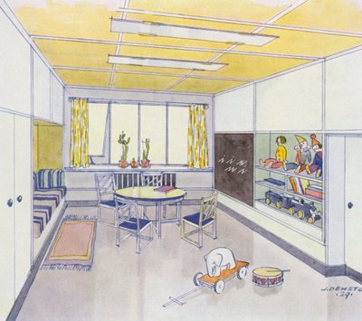 1930er Jahre Innenräume: Kinderzimmer von J. Demetz