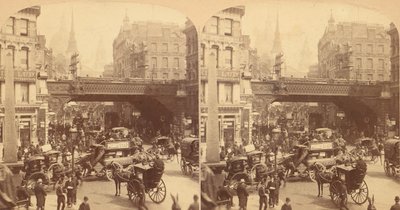 Gruppe von 4 Stereographien von Ludgate Hill, London, England von J F Jarvis