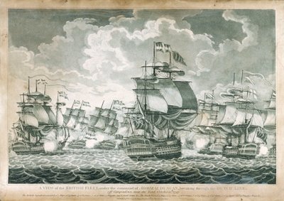 Ansicht der britischen Flotte unter dem Kommando von Admiral Duncan von J. Fairburn