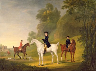 Lord Bulkeley und seine Harriers, sein Jäger John Wells und Whipper-In R. Jennings, 1773 von J. Francis Sartorius