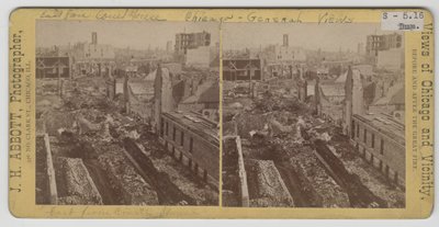 Blick nach Osten vom Gerichtsgebäude nach dem Chicagoer Brand von 1871 von J. H. Abbott