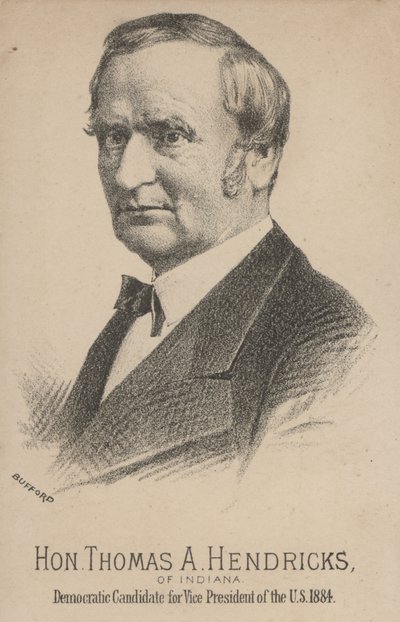 Thomas A. Hendricks aus Indiana, demokratischer Kandidat für den Vizepräsidenten der Vereinigten Staaten von J. H. and Co. Bufford