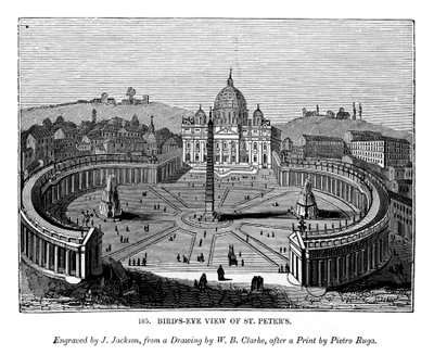 Vogelperspektive von St. Peter, 1843 von J. Jackson