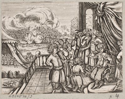 Illustration zu Adam Olearius, "Persianischer Rosenthal von einem sinnreichen Poeten Schich Saadi [...]", Schleswig 1660 von J. Muller
