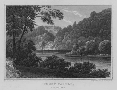 Corby Castle, Cumberland (Stich) von John Preston Neale