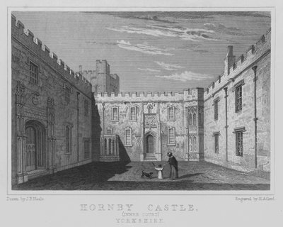 Hornby Castle, Innerer Hof, Yorkshire von John Preston Neale