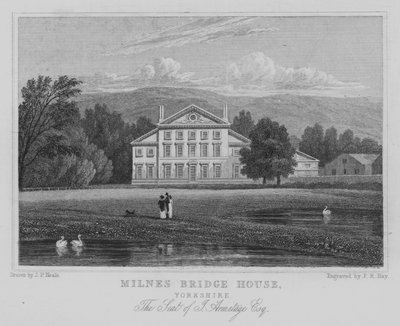Milnes Bridge House, Yorkshire, Der Sitz von J Armitage, Esquire von John Preston Neale