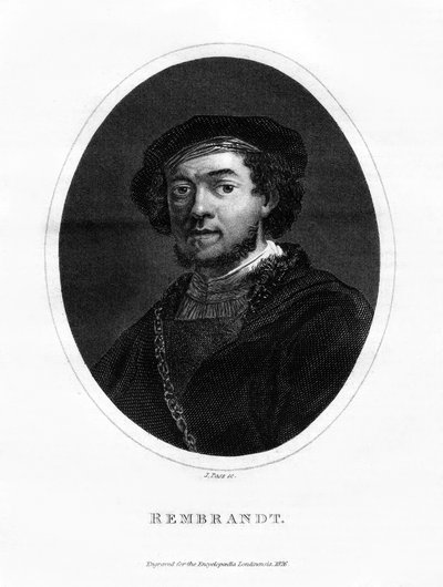 Rembrandt, niederländischer Maler, 1826 von J. Pass