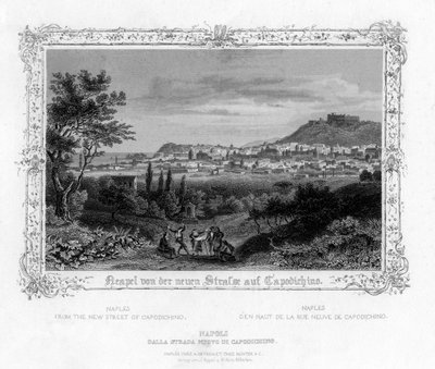 Neapel von der neuen Straße von Capodichino, Italien, 19. Jahrhundert von J. Poppel