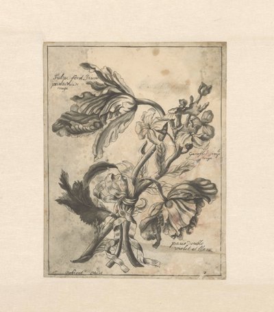Blumen mit einem Band zusammengebunden von J. Porteret
