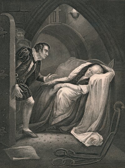 Der Tod von Mortimer, Mitte des 19. Jahrhunderts von J. Rogers