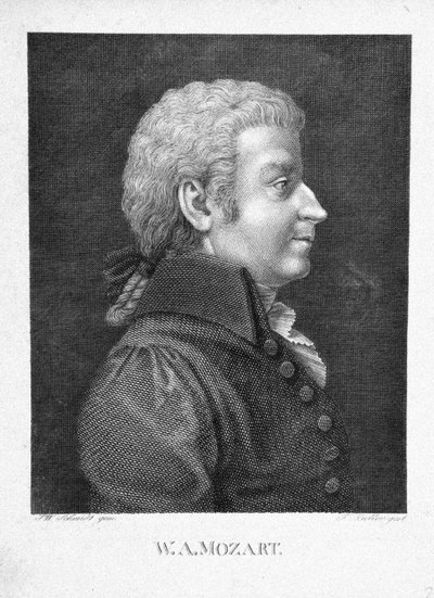 Wolfgang Amadeus Mozart, ca. 1825 von J. W. Schmidt