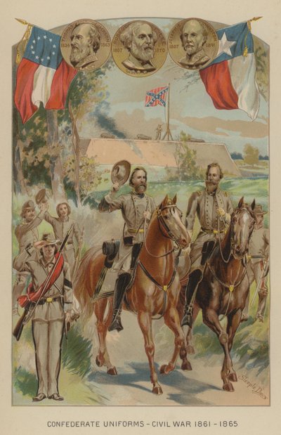 Konföderiertenuniformen des amerikanischen Bürgerkriegs, 1861-1865 von J. after Steeple Davis