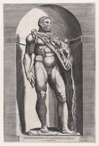 Speculum Romanae Magnificentiae: Kaiser Commodus als Herkules, 1582 von Jacob(us) Bos.