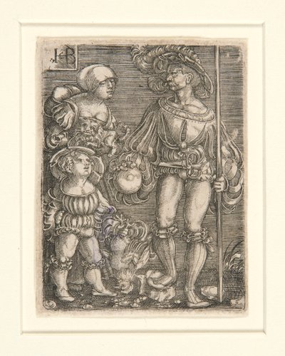 Fußsoldat mit Frau und Kind von Jacob Binck