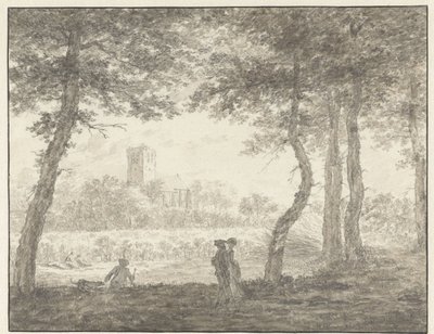 Muiderberg, von der Hooge Weg aus gesehen von Jacob  Cats
