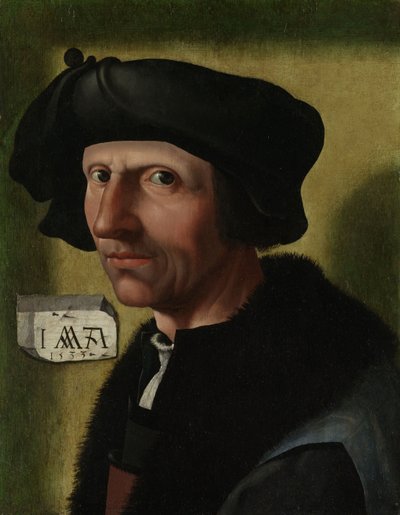 Porträt von Jacob Cornelisz van Oostsanen, um 1533 von Jacob Cornelisz van Oostsanen