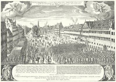 Die Stadt Augsburg huldigt Gustav II. Adolf von Schweden von Jacob Custodis