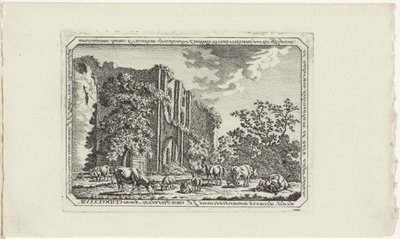 Vieh bei der Ruine von Brederode von Jacob Elias van Varelen