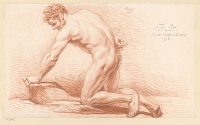 Kniender männlicher Akt, von der Seite gesehen (2. Preis 1797) von Jacob Ernst Marcus