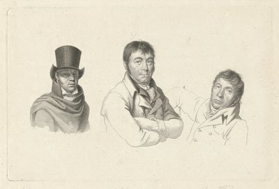 Porträts von Jan Kamphuysen, Dirk Versteegh und Hendrik de Flines von Jacob Ernst Marcus