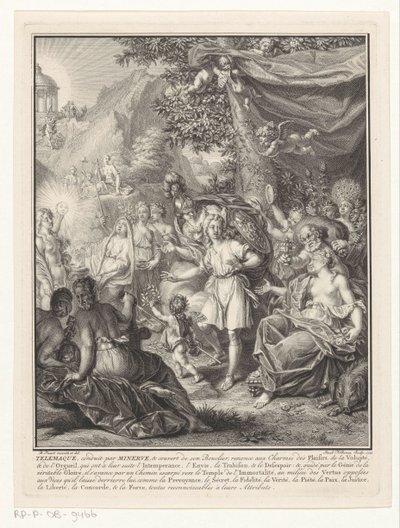 Allegorische Darstellung mit Telemachus und Minerva von Jacob Folkema