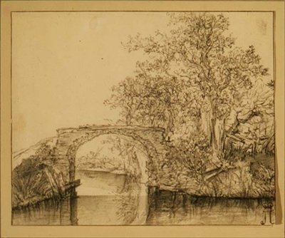 Landschaft mit einer Steinbrücke von Jacob van Ruisdael