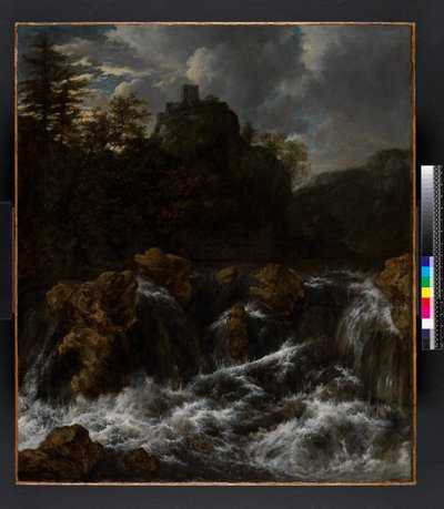 Landschaft mit Wasserfall, vor 1682 von Jacob van Ruisdael