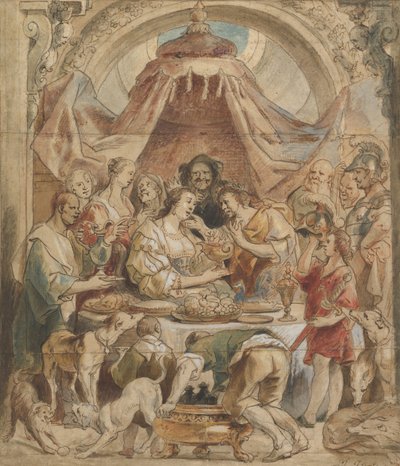 Das Bankett von Antonius und Kleopatra von Jacob Jordaens