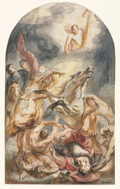 Die Bekehrung des Saulus mit Christus und dem Kreuz von Jacob Jordaens