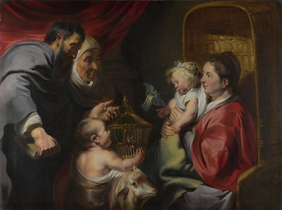 Die Jungfrau und das Kind mit den Heiligen Zacharias, Elisabeth und Johannes dem Täufer, ca. 1620 von Jacob Jordaens