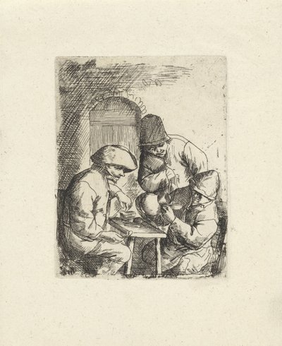 Drei Männer und ein leerer Krug (Kopien nach Adriaan van Ostade) von Jacob Laurensz. van der Vinne