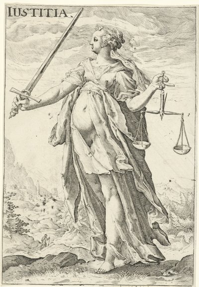 Gerechtigkeit (Justitia) von Jacob Matham (attributed to)