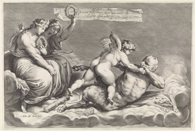 Amor besiegt Pan von Jacob Matham
