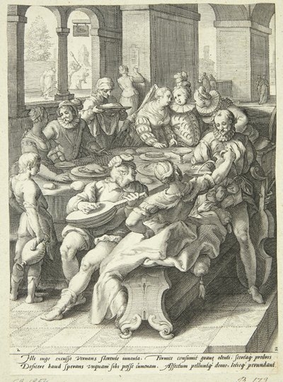 Der verlorene Sohn verschwendet sein Vermögen von Jacob Matham